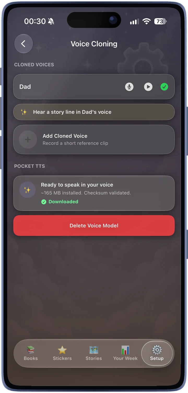 Voice Cloning: Dad's voice, ready to narrate